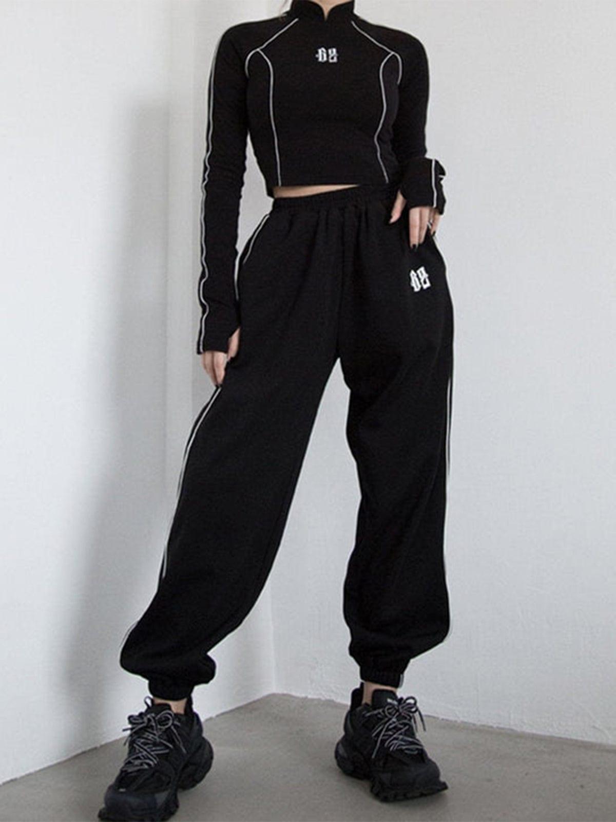Cyberpunk Reflective Embroidery Long Sleeve T Shirt