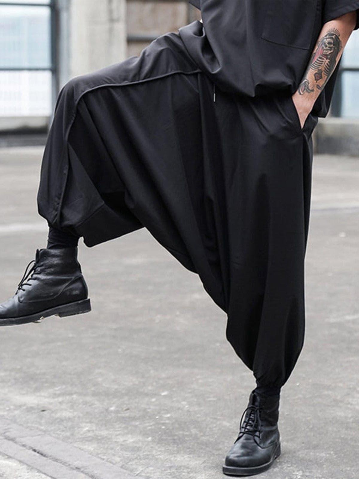 Dark Cross Crotch Oversized Pants