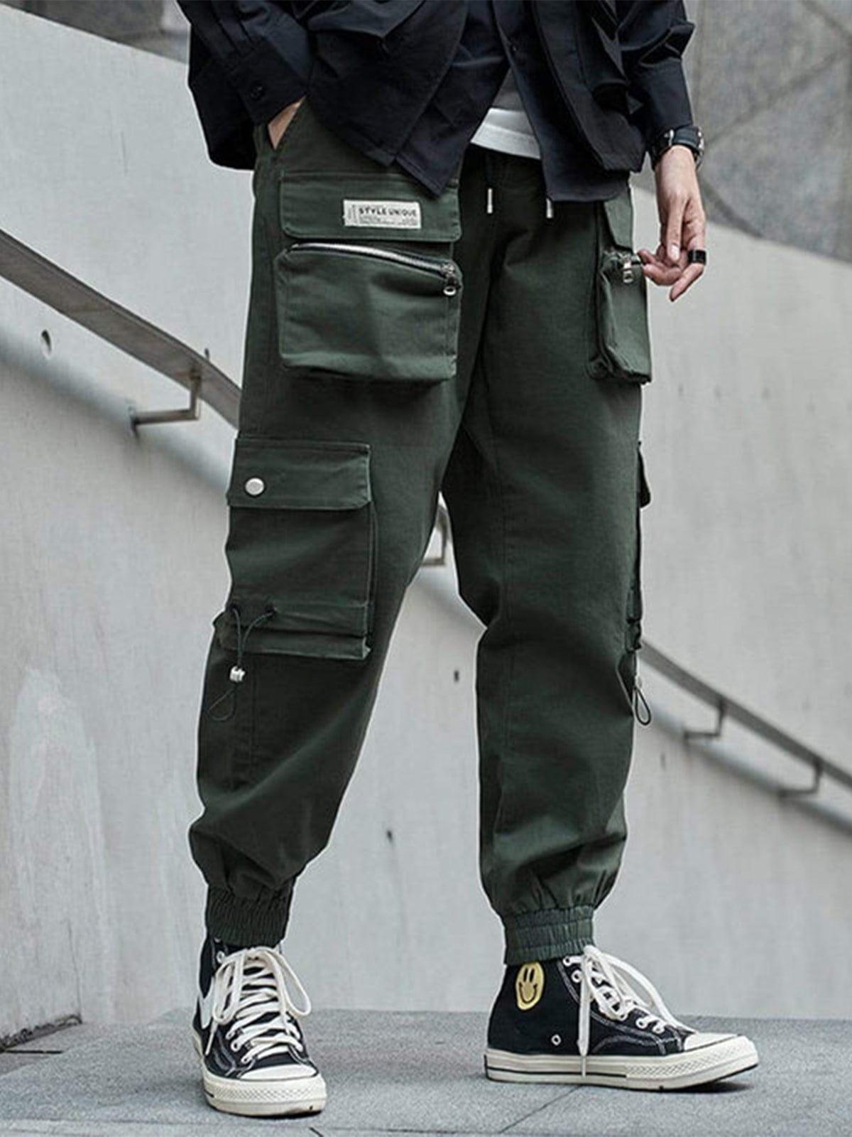 Three-dimensional Zipper Pockets Cargo Pants