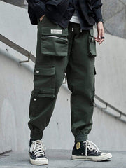 Three-dimensional Zipper Pockets Cargo Pants
