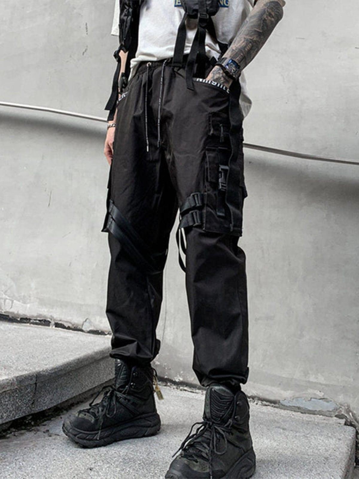 Side Ribbons Pockets Cargo Pants