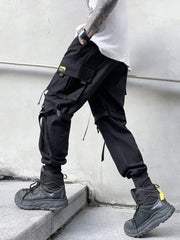 Ribbons Pockets Cargo Pants