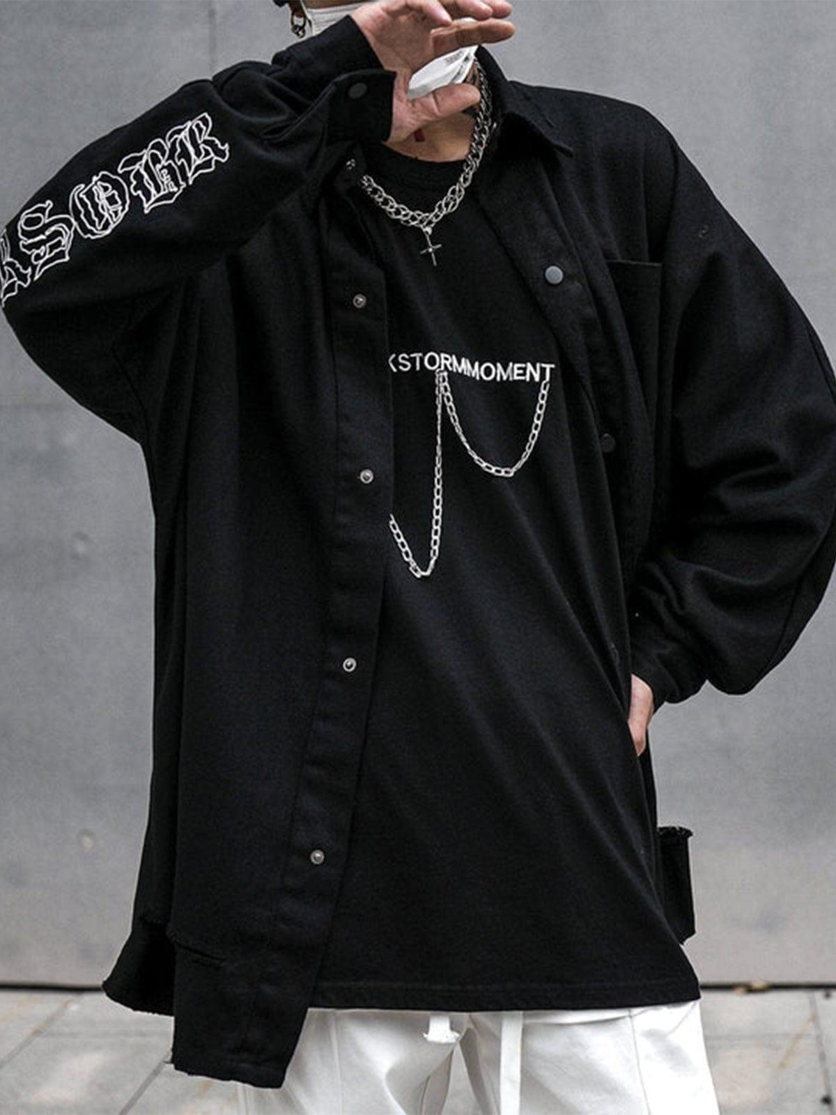 Back Embroidery Long Sleeve Shirt