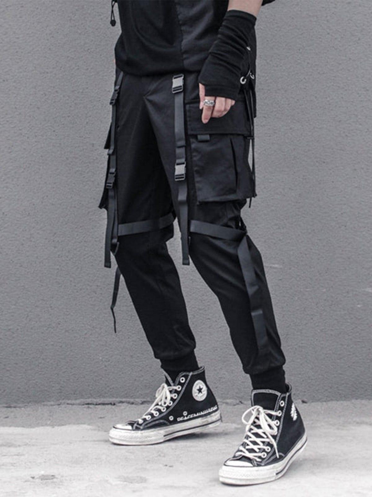Dark Pockets Ribbons Cargo Pants