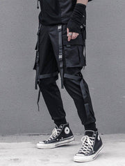 Dark Pockets Ribbons Cargo Pants