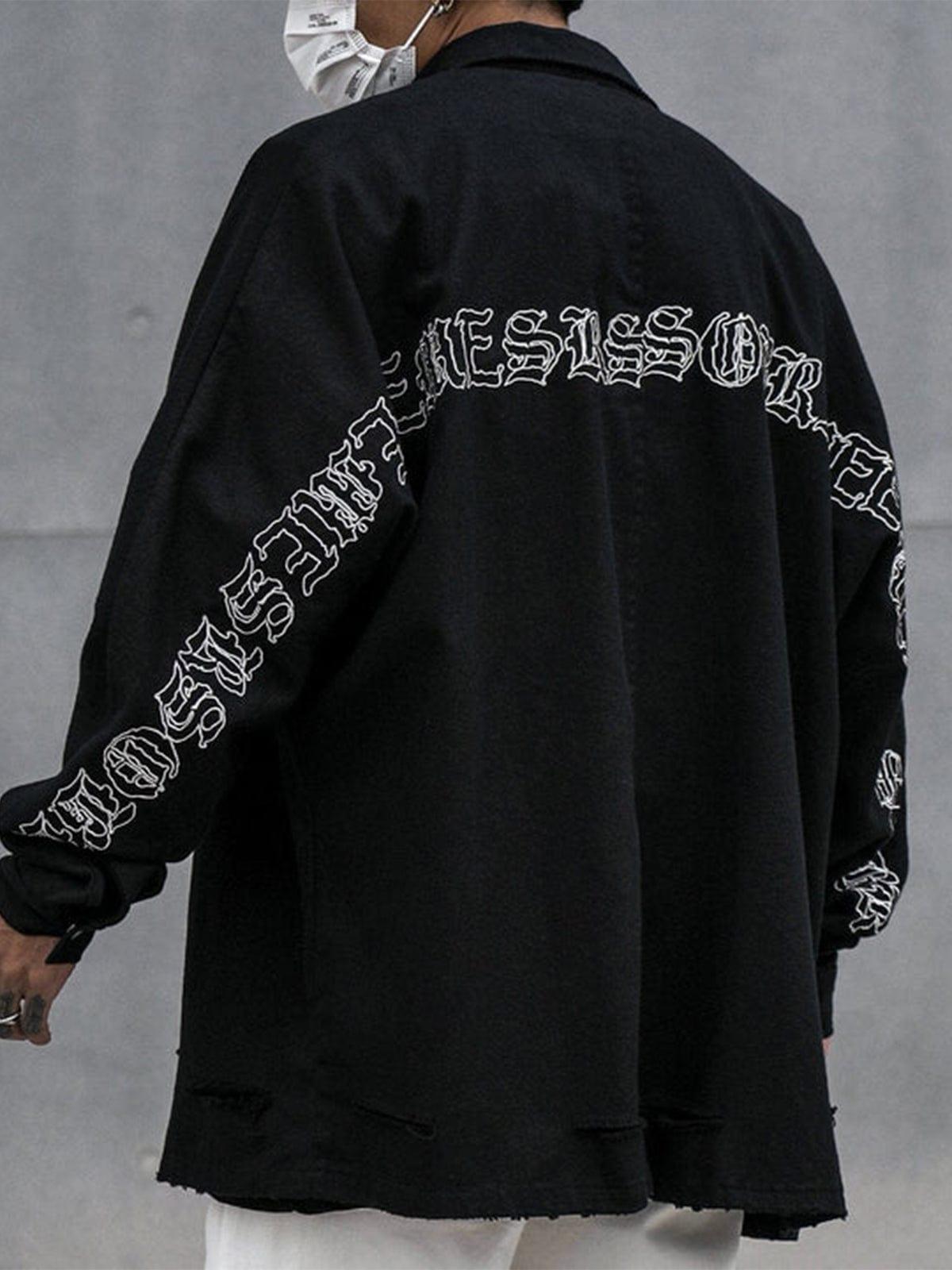 Back Embroidery Long Sleeve Shirt