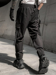 Multi Pockets Ribbons Cargo Pants