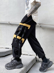 Techwear Patchwork Pockets Ribbons Cargo Pants