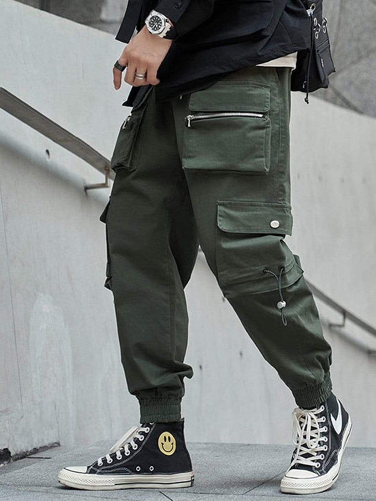 Three-dimensional Zipper Pockets Cargo Pants