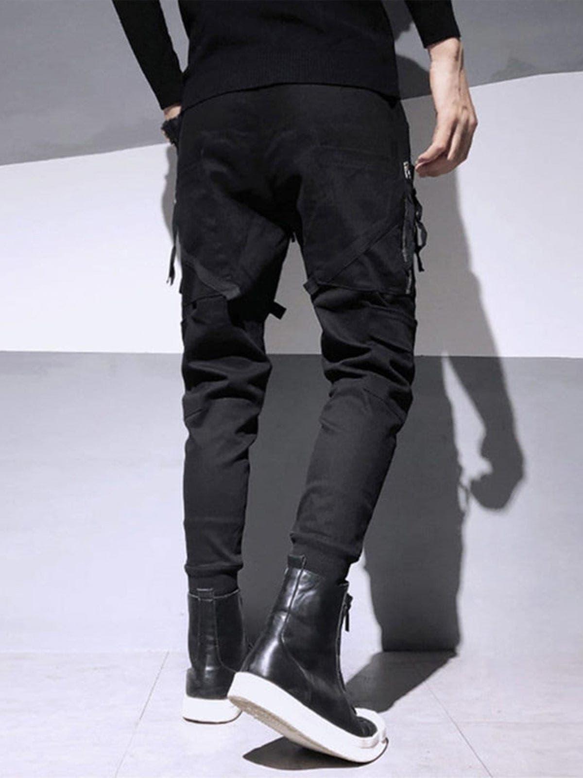 Function Irregular Zipper Patchwork Cargo Pants