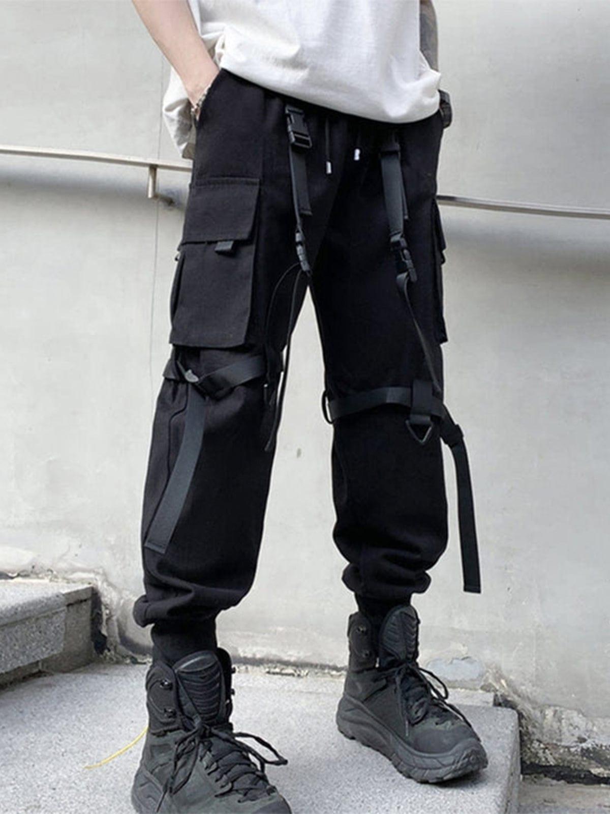 Ribbons Pockets Cargo Pants
