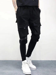 Dark Patchwork Pockets Cargo Pants