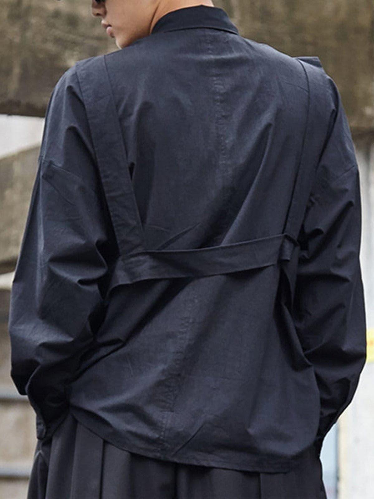 Dark Function Strap Oversized Long Sleeve Shirt
