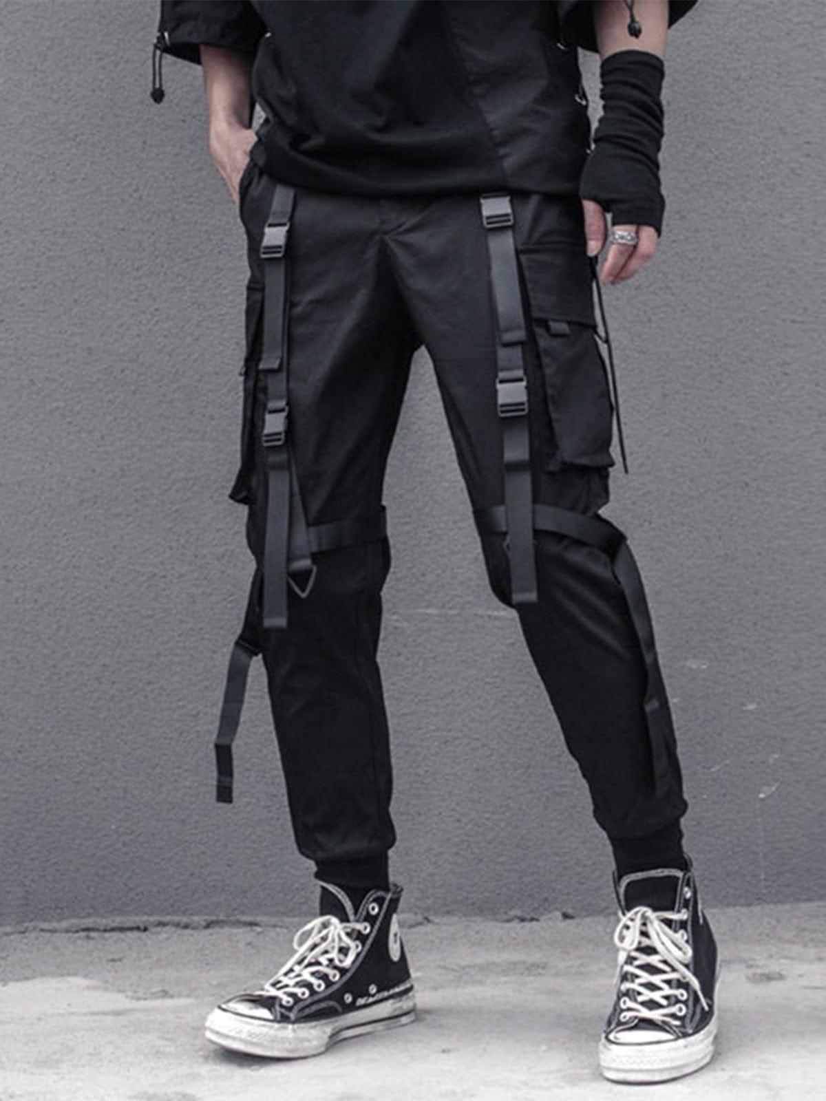 Dark Pockets Ribbons Cargo Pants