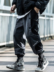 Patchwork Ribbons Velcro Cargo Pants