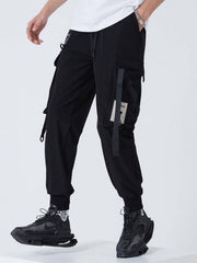 Ribbons Drawstring Function Cargo Pants