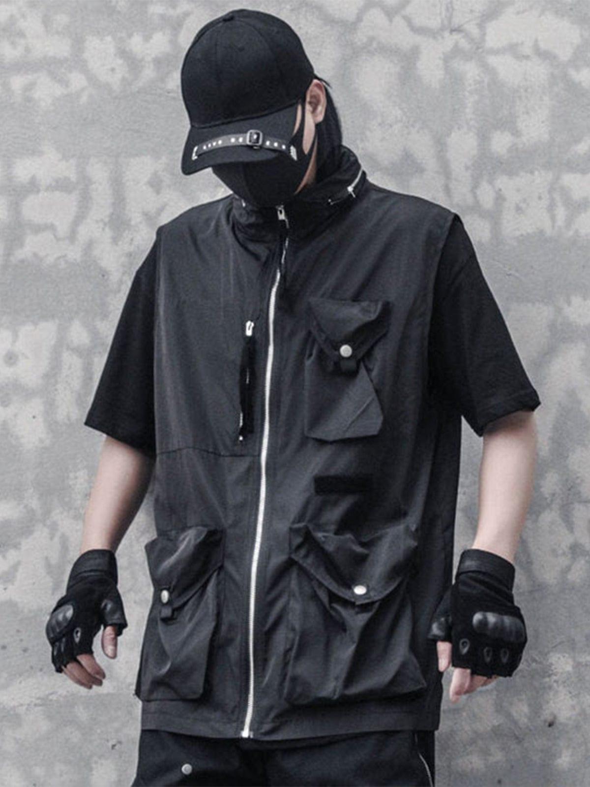 Multi Pockets Detachable Hat Tactical Vest