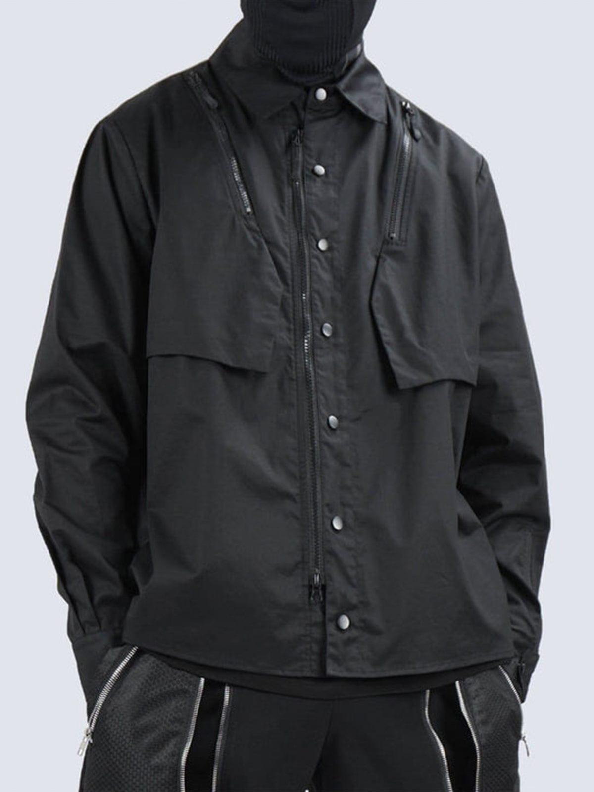 Multi-shape Zipper Buttons Jacket