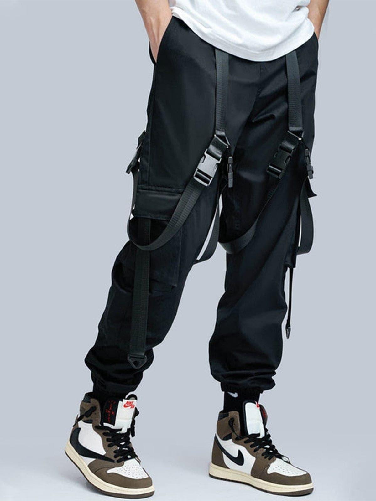 Combat Techwear Ribbons Buckle Cargo Pants