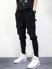 Dark Patchwork Pockets Cargo Pants
