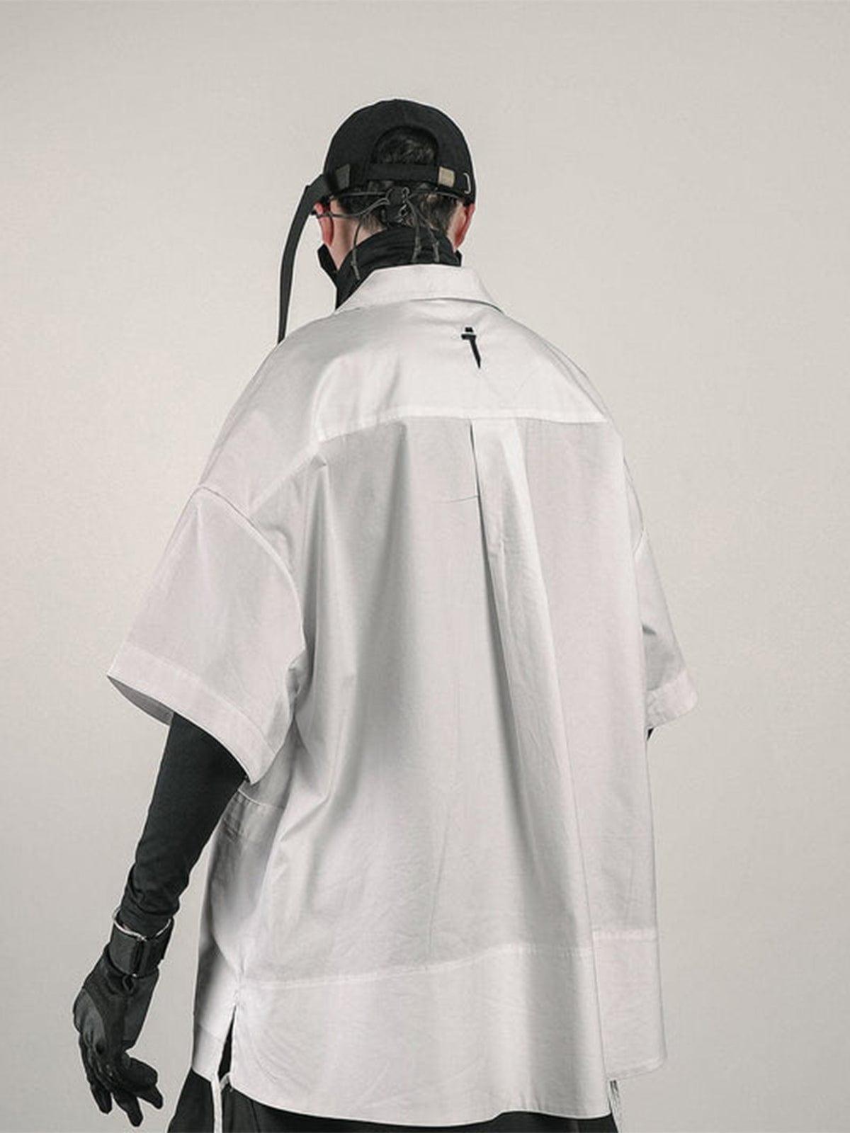 Big Pocket Ribbon Function Short Sleeve Shirt