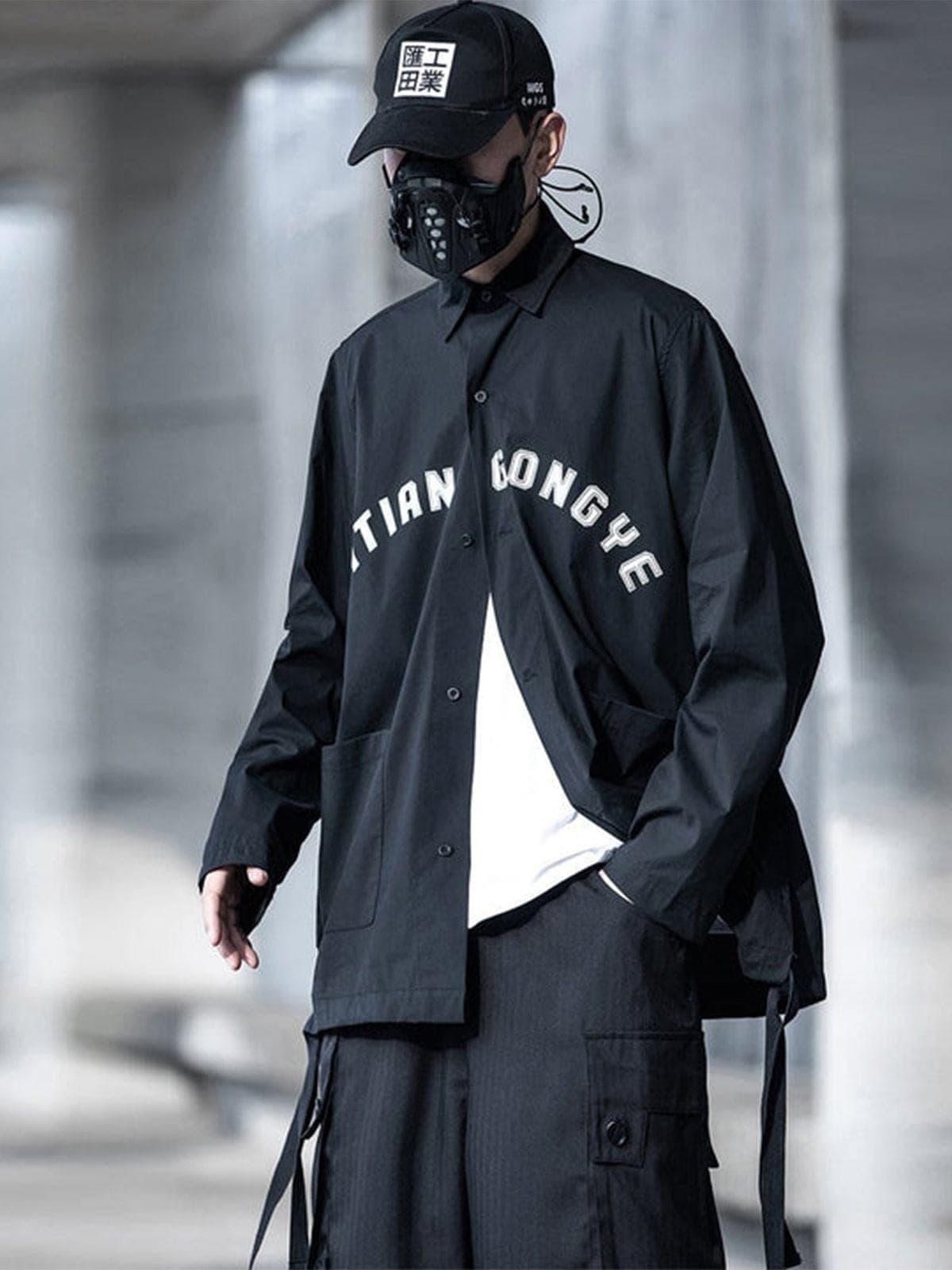 Functional Print Oversize Shirt