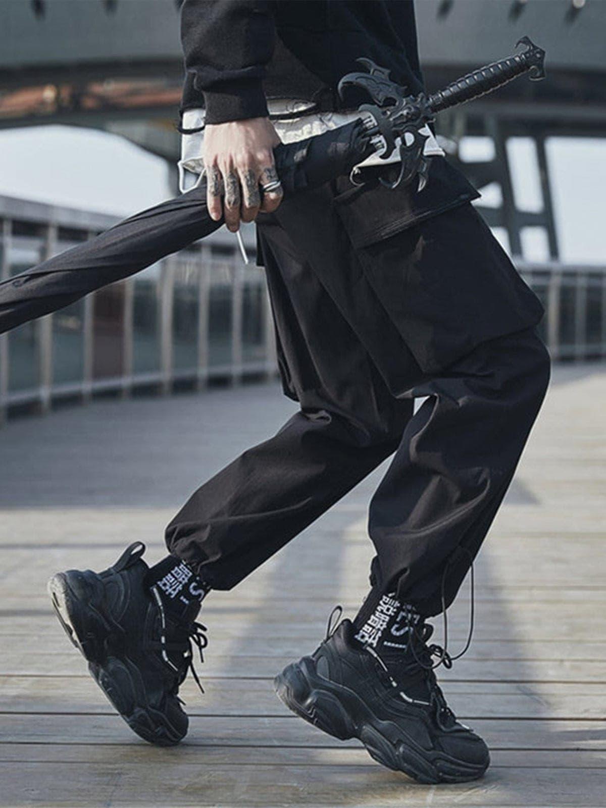 Functional Zipper Pockets Drawstring Pants
