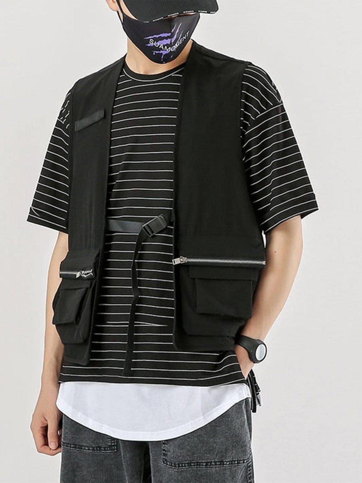 Combat Zipper Pocket Cardigan Vest