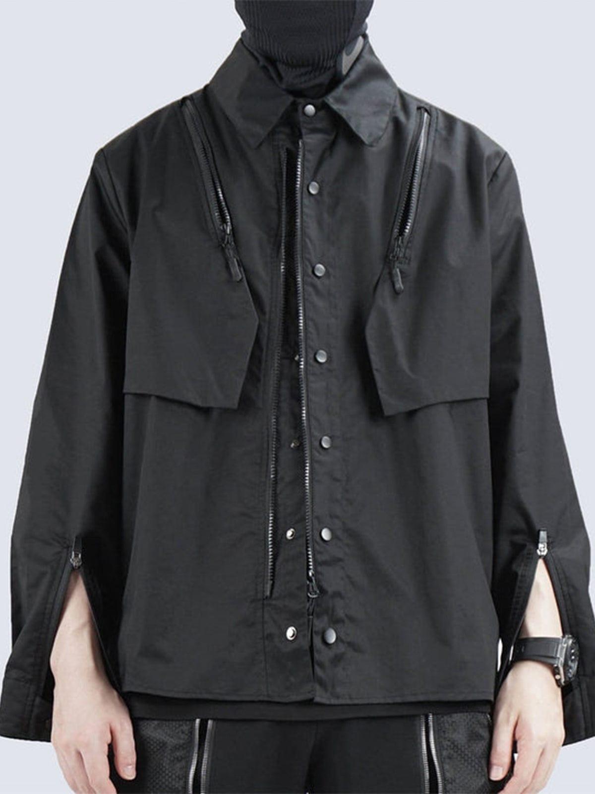 Multi-shape Zipper Buttons Jacket