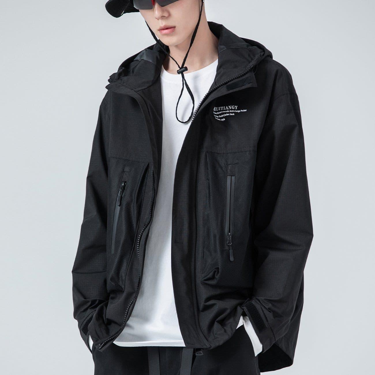 Stitched Zipper Pocket Jacket