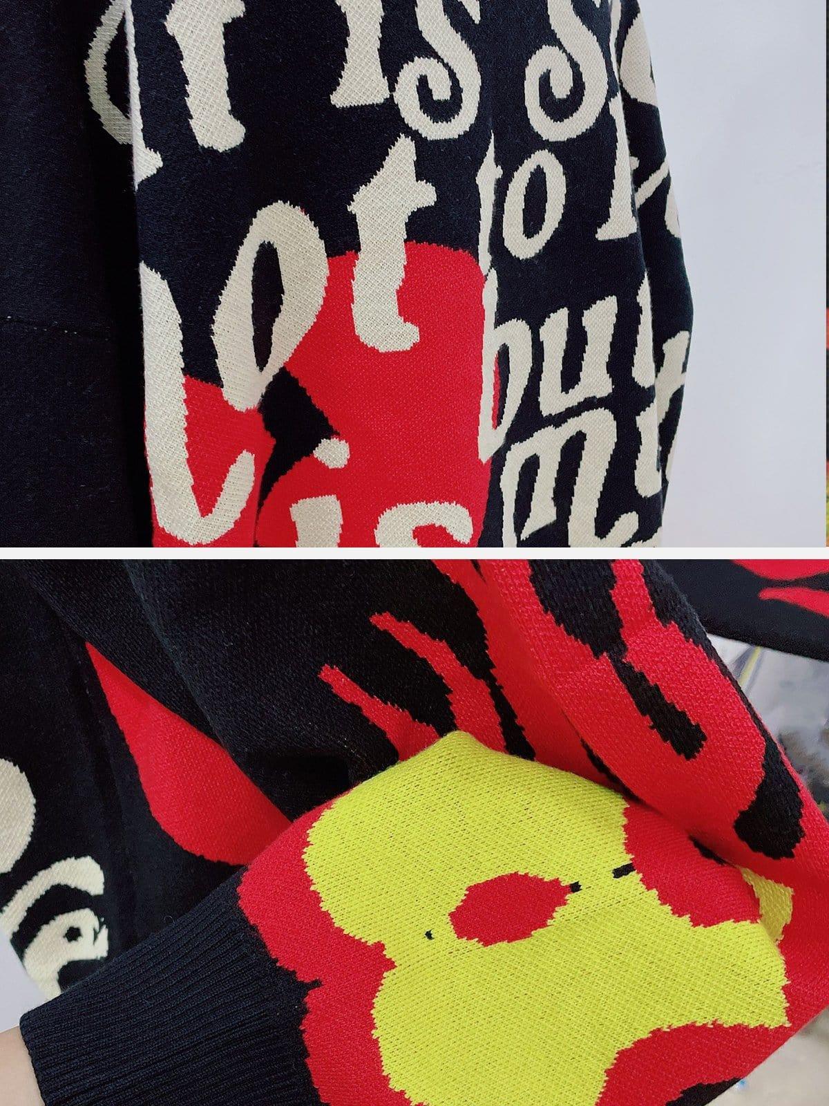Flame Skeleton Knit Sweater