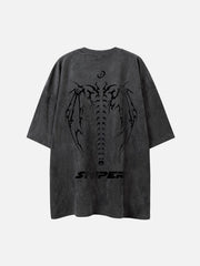 Skeleton Wings Chain Graphic Tee