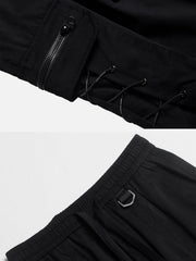 Rope Pocket Drawstring Skinny Cargo Pants