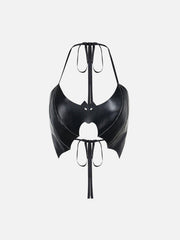Bat Leather Halter Vest