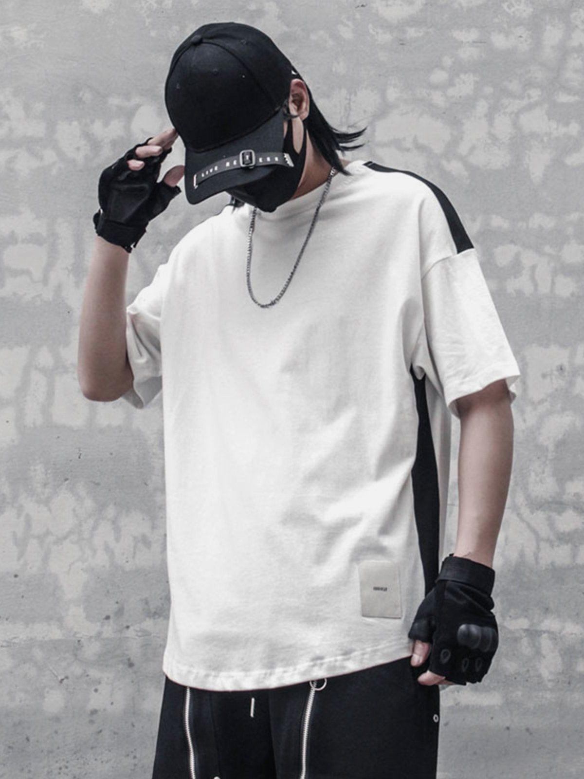 Black White Patchwork Tee