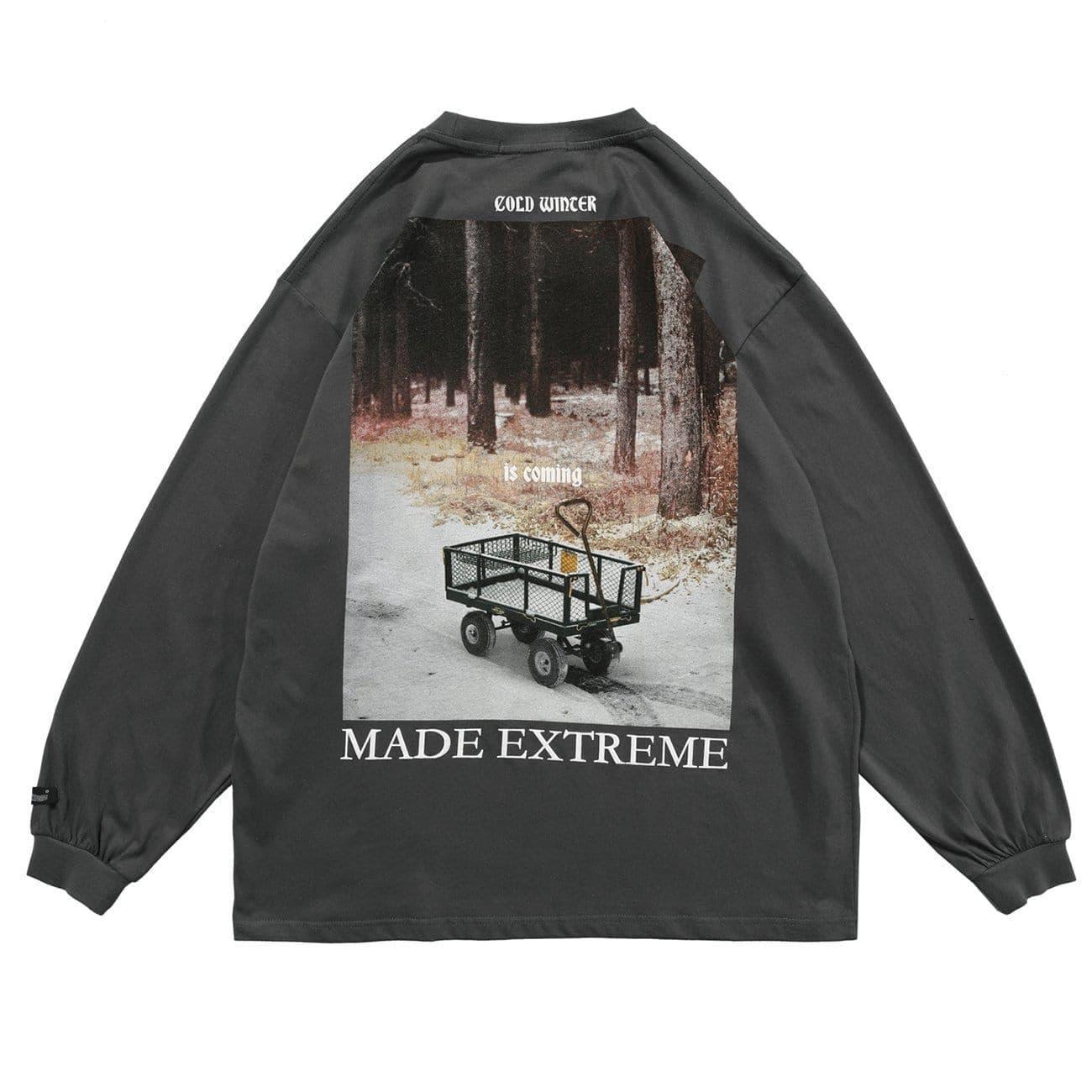 Forest Trailer Print Oversized Sweatshirt