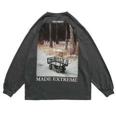 Forest Trailer Print Oversized Sweatshirt