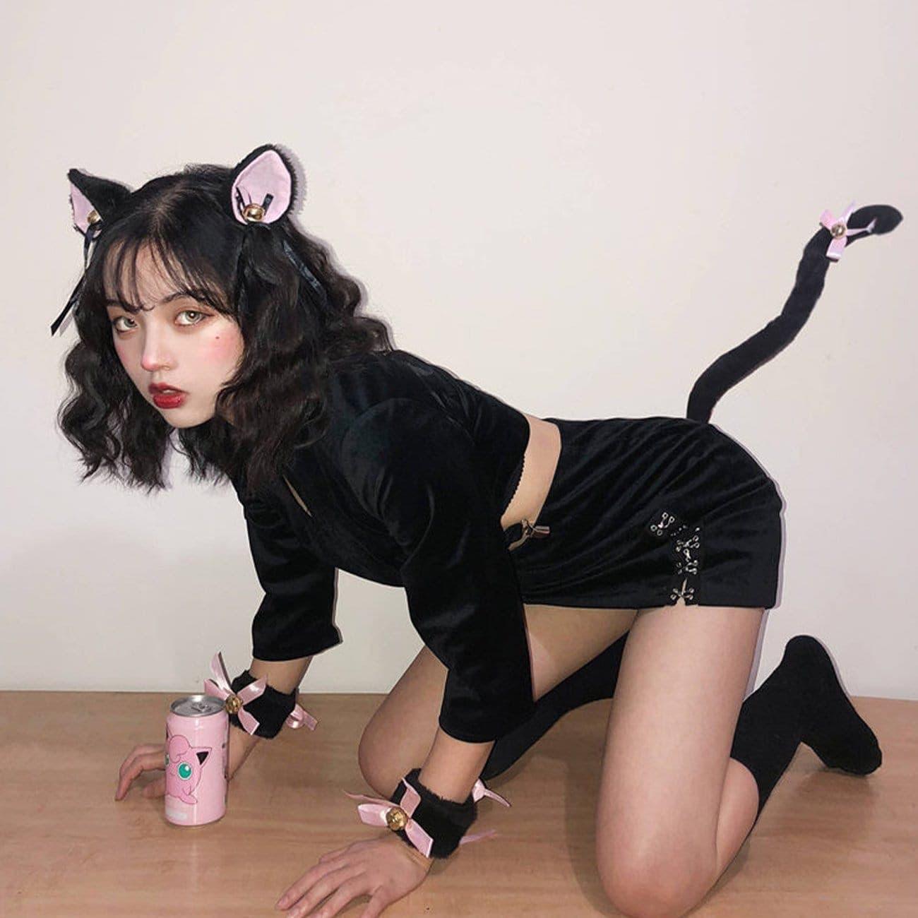 Dark Anime Cosplay Cat Ears Hair Band