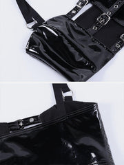 Sexy Belt Buckle PU Vest