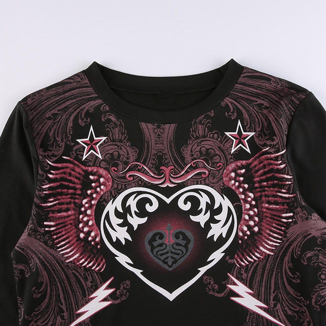 Love Totem Print Long Sleeve T Shirt