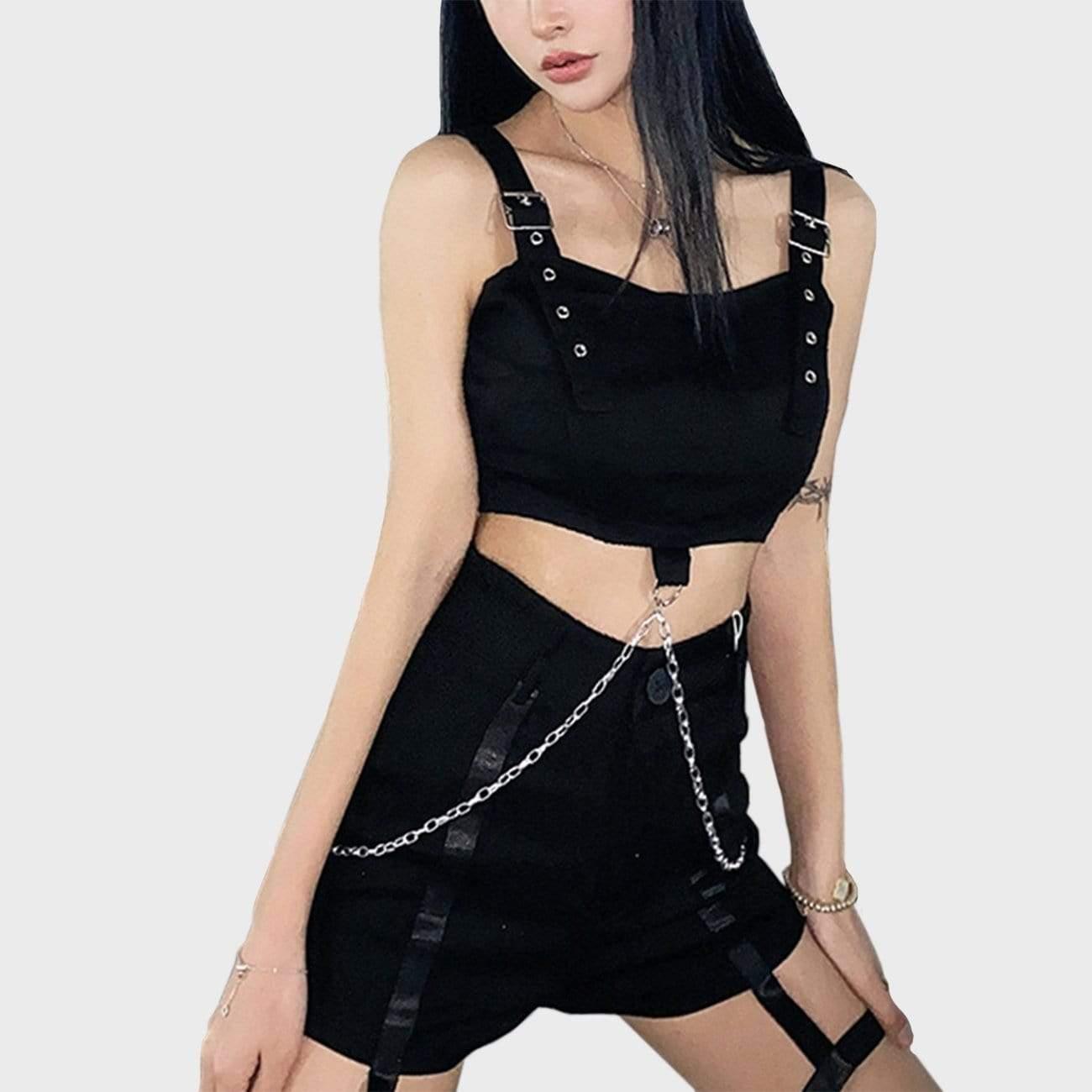 Sexy Punk Chain Crop Sling Vest