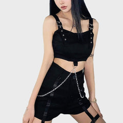 Sexy Punk Chain Crop Sling Vest