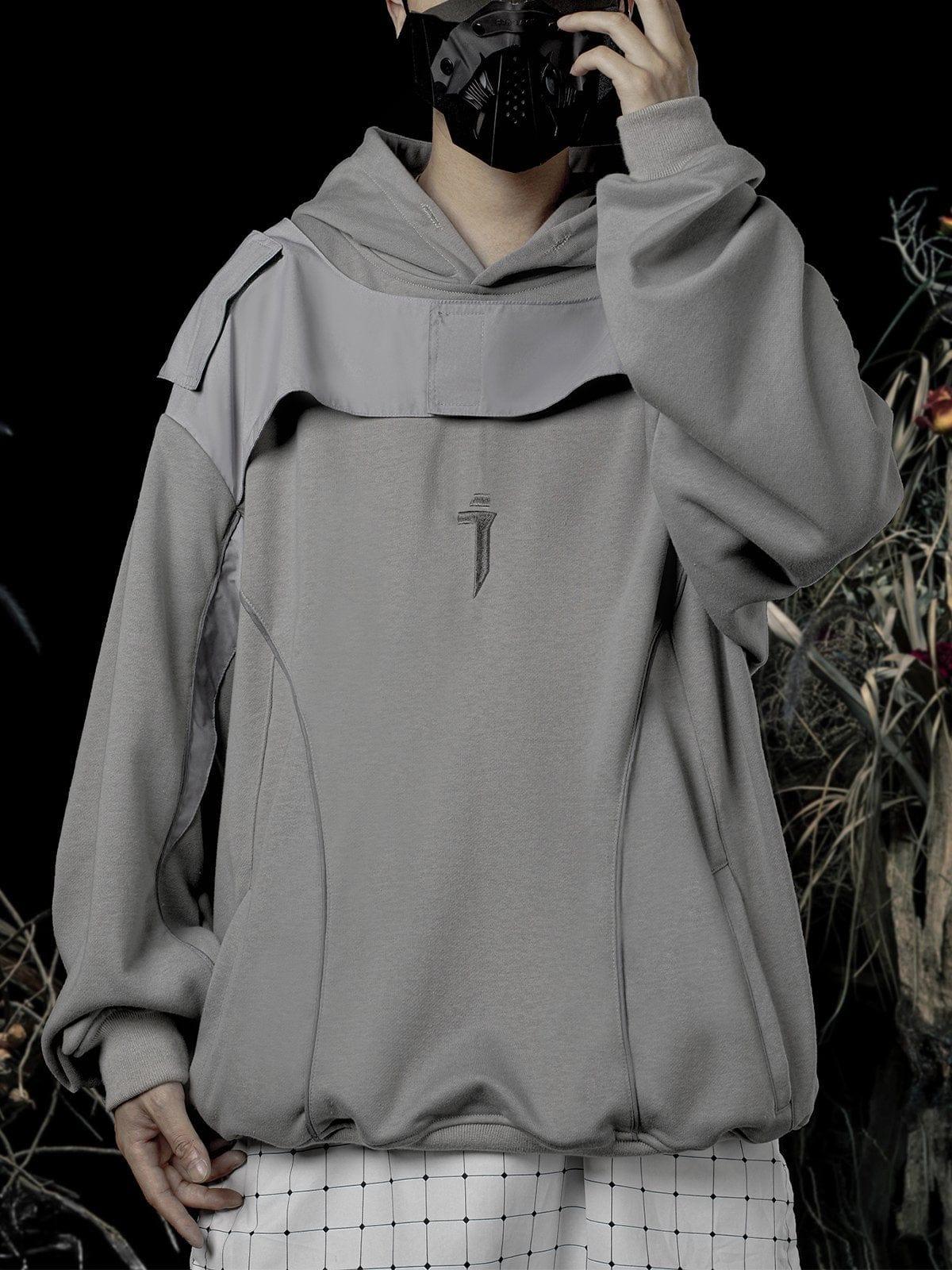 Patchwork Reflective Strip Hoodie