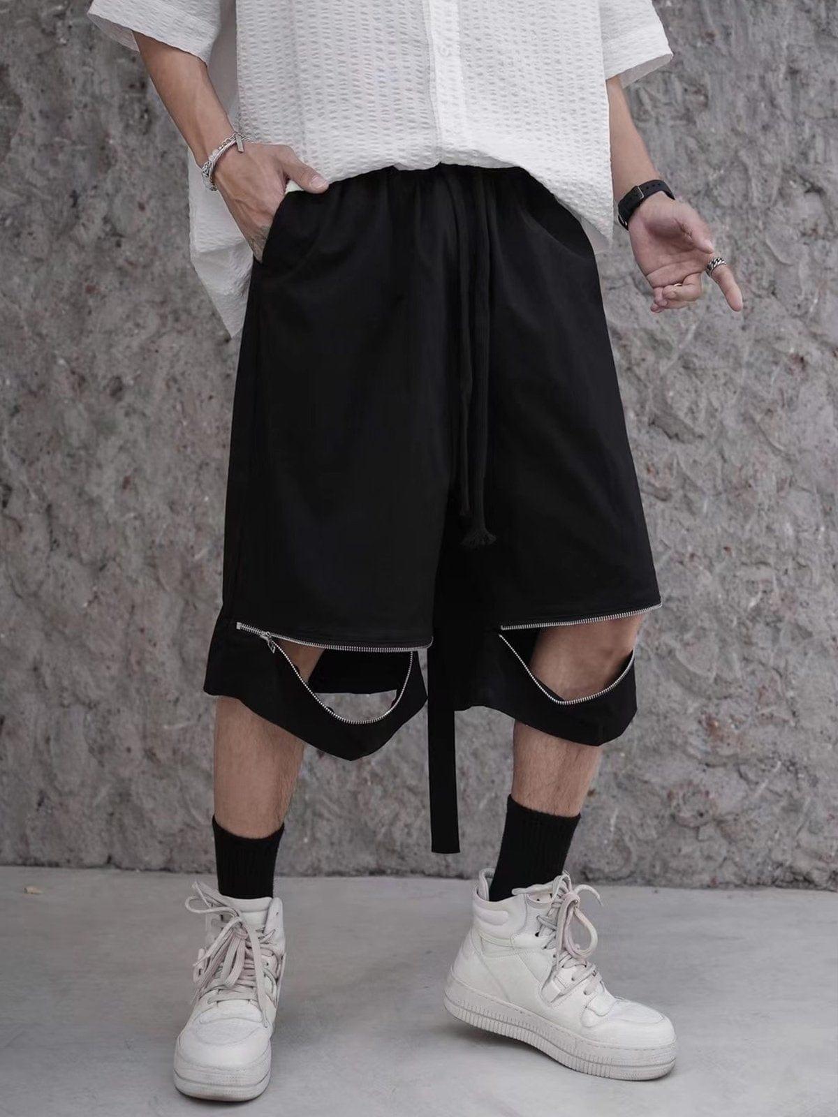 Zip Up Pant Leg Shorts