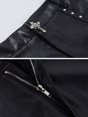 Hollow Personality PU Shorts