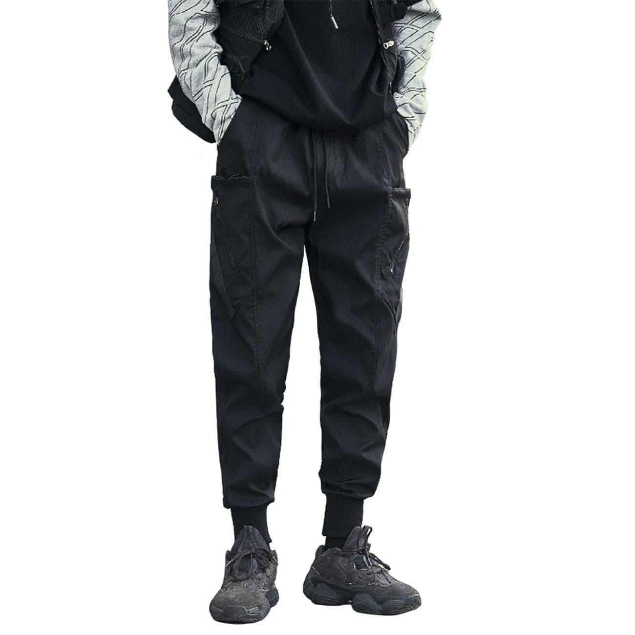 Techwear Oblique Zipper Pockets Cargo Pants