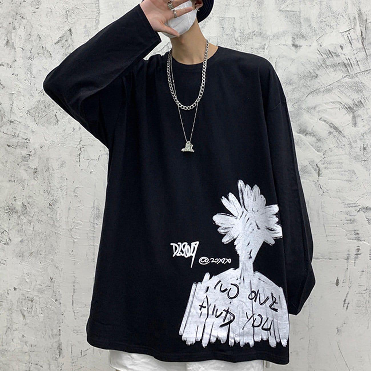 Dark Flowers Graffiti Sweatshirt