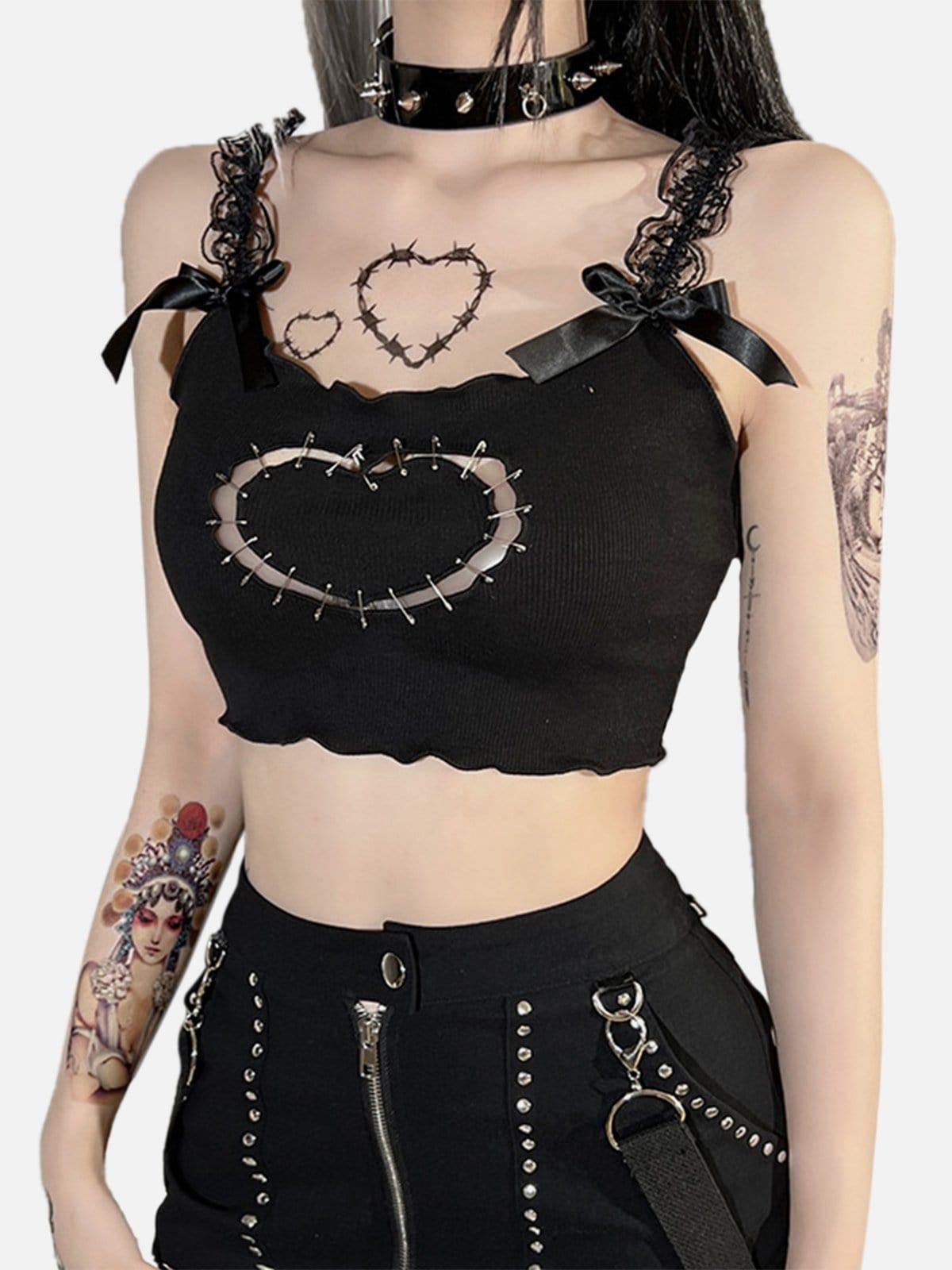 Lace Suspenders Vest