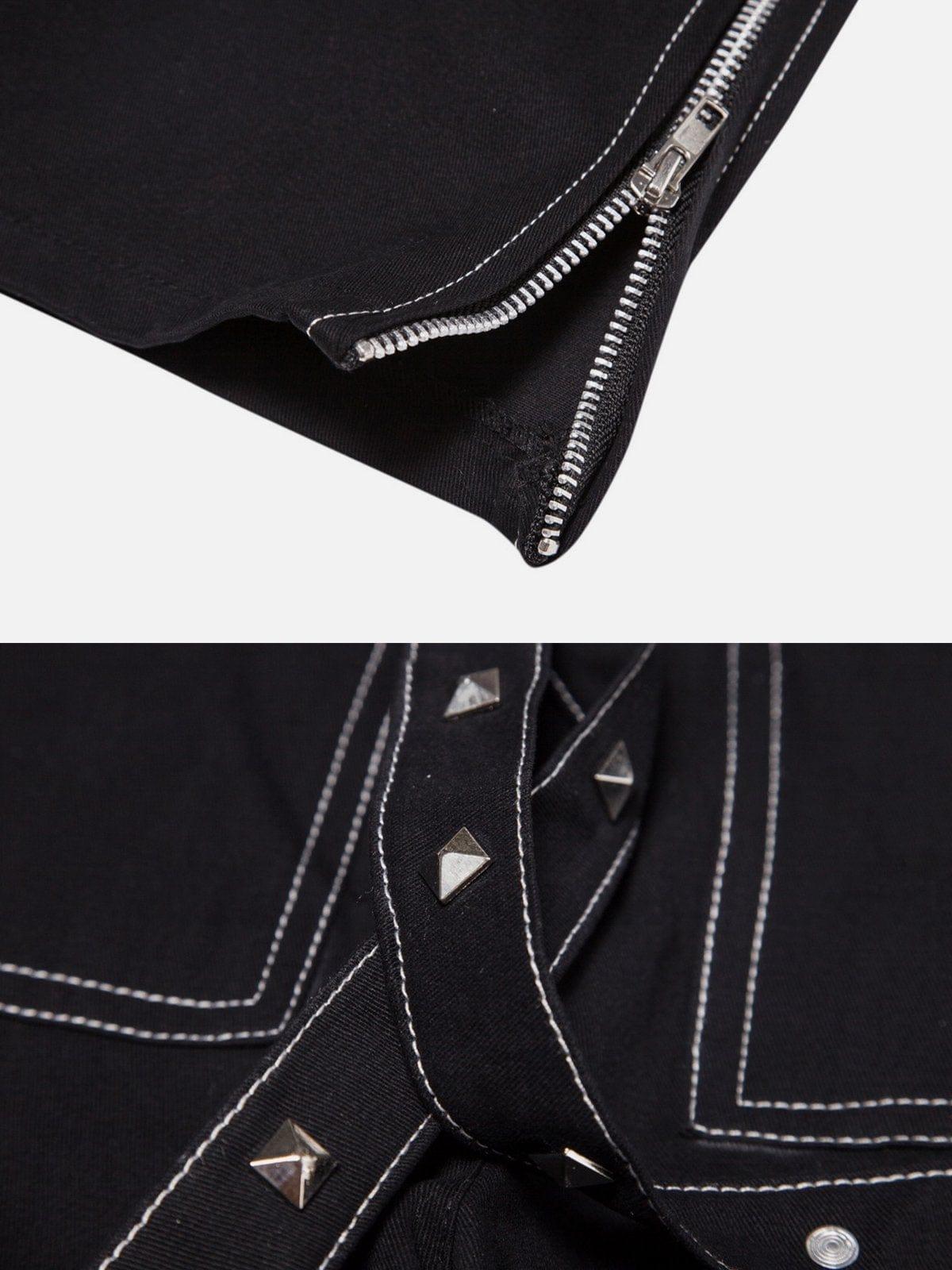 Punk Open Thread Chain Pants
