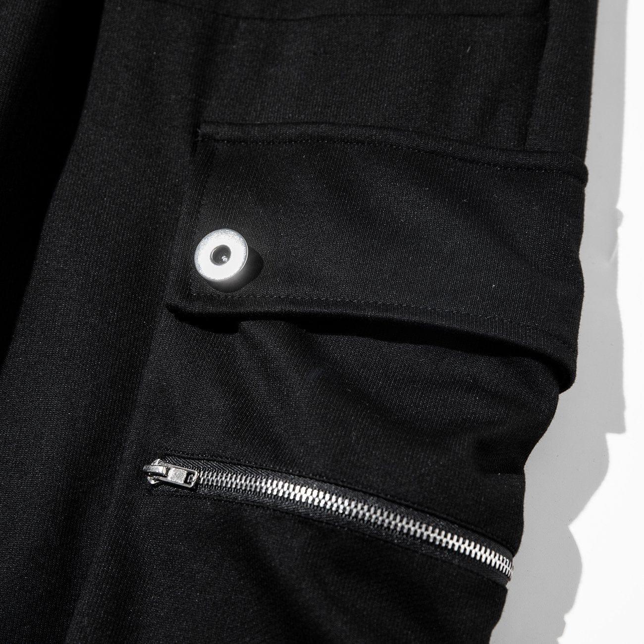 Zipper Pockets Drawstring Pants